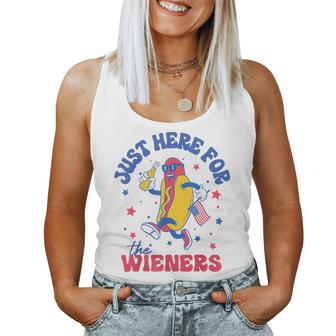 I'm Just Here For Wieners 4Th Of July Hotdog Women Women Tank Top - Seseable