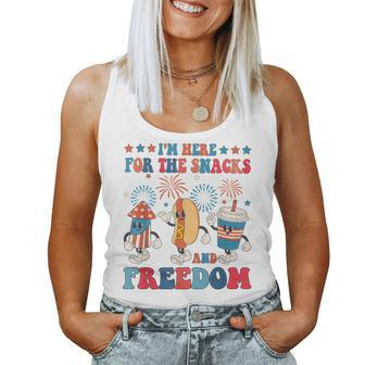 I'm Here For The Snacks And Freedom 4Th Of July Boys Girls Women Tank Top - Seseable