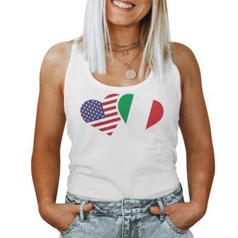 Italy Usa Flag T Heart Italian American Love Women Tank Top - Monsterry