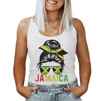 Jamaican Flag Jamaican Clothing Jamaica Messy Bun Jamaica Women Tank Top - Monsterry UK