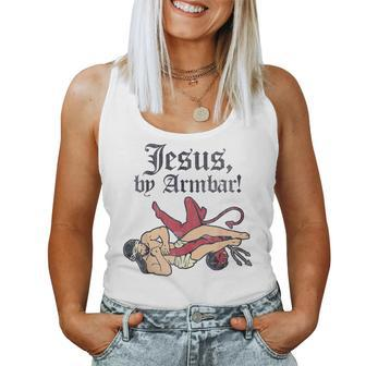 Jesus By Armbar Satan God Christian Faith Women Tank Top - Monsterry DE