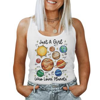 Just A Girl Who Loves Planets Solar Space Science Lover Women Tank Top - Seseable