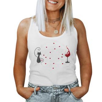 I Just Want To Drink Wine And Hang Out With My Cat Women Tank Top - Monsterry UK