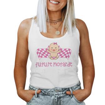 Kinder Future Motorradfahrer Wie Papa Schachbrettmuster Ankündigung Schwangerschaft Mädchen Tank Top Frauen - Geschenkecke