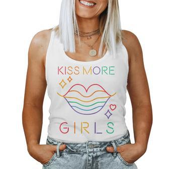Kiss More Girls Lgbt Cute Lesbian Lips Pride Month Women Tank Top - Monsterry DE