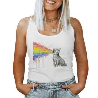 Kitten Rainbow Vomit Rainbow Cat Women Tank Top - Monsterry