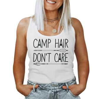 Ladies Camp Hair Don't Care Outdoors N Girls Women Tank Top - Monsterry