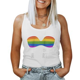 Lgbt Pride Not Gay But Very Supportive Bra Rainbow Women Tank Top - Monsterry