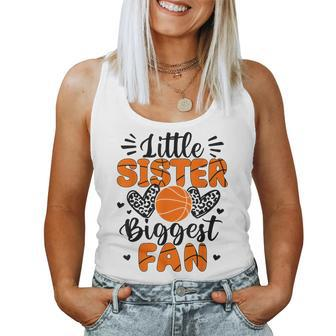 Little Sister Biggest Fan Basketball Sister Women Tank Top - Thegiftio UK
