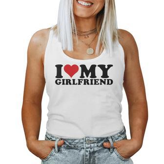 I Love My Girlfriend Gf I Heart My Girlfriend Gf White Women Tank Top - Seseable