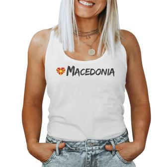 Love Macedonia T Heart Country Flag Souvenir Women Tank Top - Monsterry