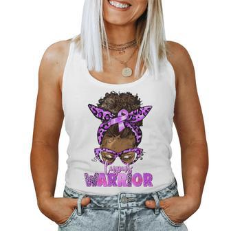 Lupus Warrior Afro Messy Bun Black Lupus Awareness Women Tank Top | Mazezy DE
