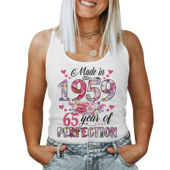 Made In 1959 Floral 65 Year Old 65Th Birthday Women Women Tank Top | Mazezy