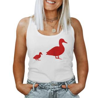 Mama Duck 1 Duckling Animal Family R Women Tank Top - Monsterry