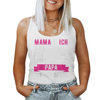 Mama Und Ich Sind Uns Einig Papa Ist Der Beste Raglan Tank Top Frauen - Geschenkecke