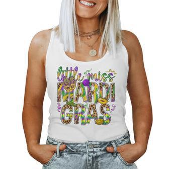 Mardi Gras Little Miss Mardi Gras Girl Outfit Women Tank Top | Mazezy