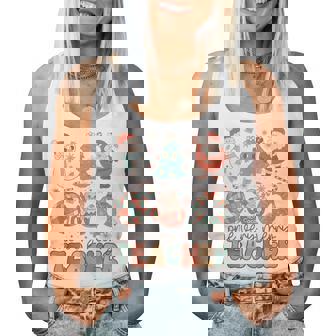 In My Very Merry Teacher Era Christmas Teacher Groovy Retro Women Tank Top - Thegiftio