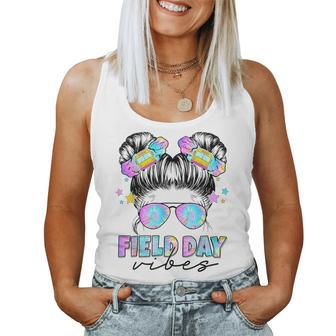Messy Bun Girl Field Day Vibes Field Trip Teacher Student Women Tank Top - Monsterry CA