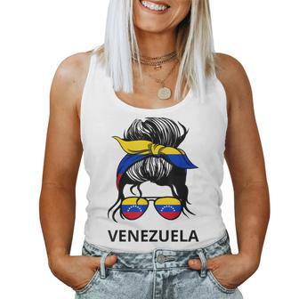 Messy Bun Girl Venezuela Pride Latina Venezuelan Women Women Tank Top - Monsterry UK
