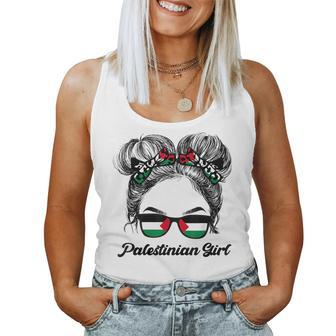 Messy Hair Sunglasses Palestinian Girl Palestine Pride Women Tank Top - Monsterry