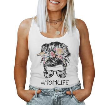 Mom Life Soccer Mom Messy Bun Women Tank Top - Monsterry CA