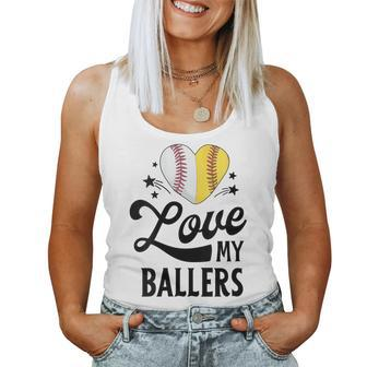 Mom S For Love My Ballers Softball Women Tank Top - Monsterry AU