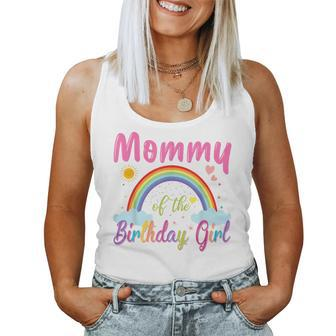 Mommy Of The Birthday Girl Rainbow Birthday Matching Family Women Tank Top - Seseable