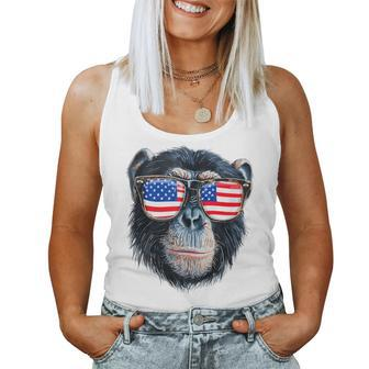 Monkey American Flag Monkey Lovers Mom Dad 4Th Of July Women Tank Top - Monsterry CA