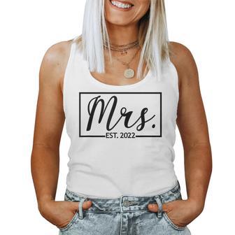 Mrs Est 2022 Married Wedding Wife Husband Mr Matching Women Tank Top - Seseable