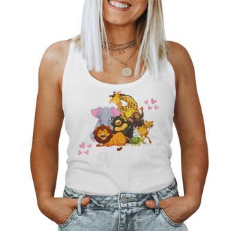 Nana Grandma Cute Zoo Animals Lion Giraffe Elephant Pink Women Tank Top - Monsterry DE