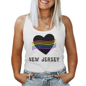 New Jersey Rainbow Lgbt Lgbtq Gay Pride Groovy Vintage Women Tank Top - Monsterry AU