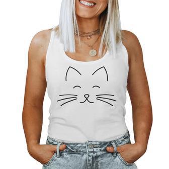 Niedliches Lächelndes Katzengesicht Kätzchen-Schnurrhaare Mutter Papa Kapuzenjacke Tank Top Frauen - Geschenkecke