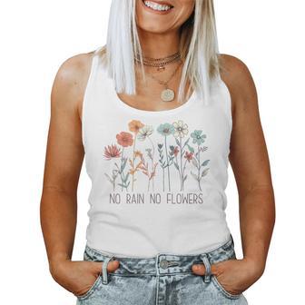 No Rain No Flowers Wildflower Floral Women Tank Top - Monsterry UK