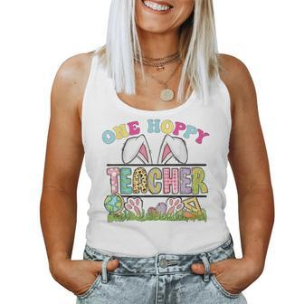 One Hoppy Teacher Rainbow Teacher Easter Day 2024 Women Tank Top - Monsterry