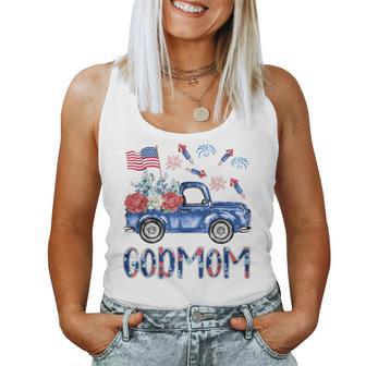 Patriotic Godmom 4Th July American 4Th 7 Family Women Tank Top - Monsterry