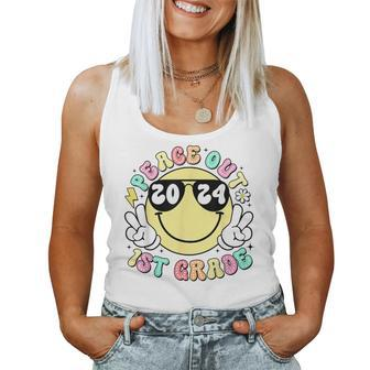 Peace Out 1St Grade Retro Smile Last Day Of School 2024 Women Tank Top - Monsterry UK