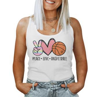 Peace Love Basketball Heart For Ns Tween Girls Women Tank Top - Monsterry