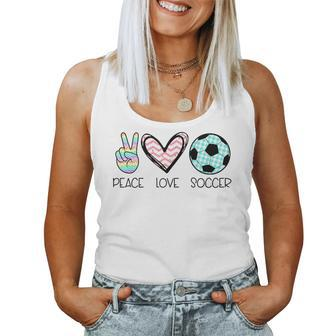 Peace Love Soccer Cute For N Girls Women Tank Top - Monsterry AU