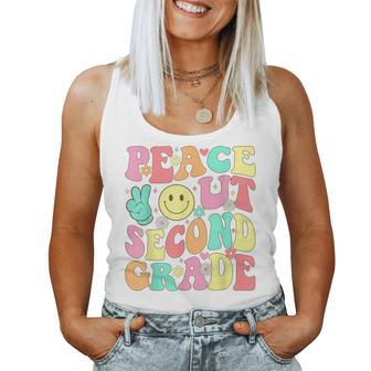 Peace Out Second Grade Groovy 2Nd Grade Last Day Of School Women Tank Top - Monsterry CA