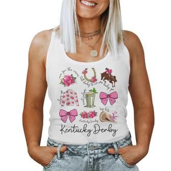 Pink Coquette Bow Derby Day Horse Racing 2024 Derby Women Tank Top | Mazezy AU