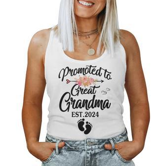 Promoted To Great Grandma 2024 Pregnancy Announcement Women Tank Top - Thegiftio UK