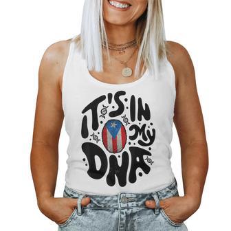 Puerto Rican It's In My Dna Puerto Rico Flag Hispanic Women Women Tank Top - Seseable