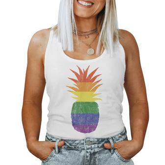 Rainbow Pride Pineapple Lgbt Lesbian Gay Bi Homosexual Women Tank Top - Monsterry