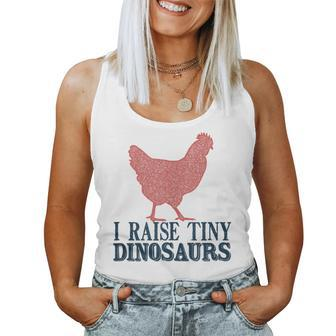I Raise Tiny Dinosaurs Vintage Retro Chicken Silhouette Women Tank Top - Monsterry AU