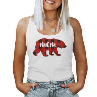 Red Plaid Mom Buffalo Matching Family Mama Pajama Christmas Women Tank Top - Monsterry