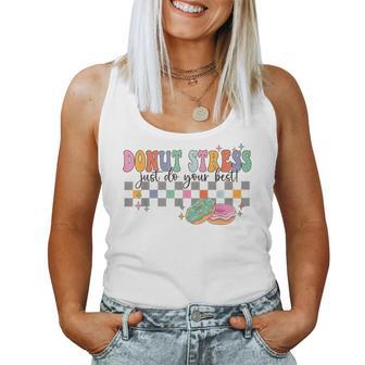 Retro Donut Stress Just Do Your Best Teacher Appreciation Women Tank Top - Monsterry CA