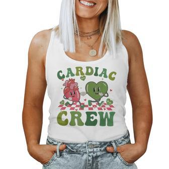 Retro Groovy Cardiac Crew St Patrick's Day Heart Cardiology Women Tank Top | Mazezy