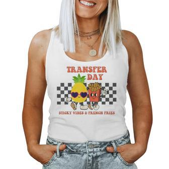 Retro Groovy Transfer Day Sticky Vibes Ivf Couple Embryo Women Tank Top - Monsterry
