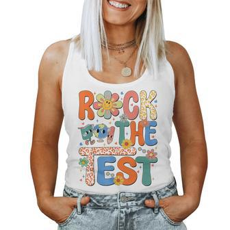 Rock The Test Testing Day Retro Groovy Teacher Student Women Tank Top | Mazezy DE