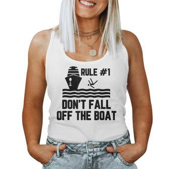 Rule 1 Don't Fall Off The Boat Boating Women Tank Top - Monsterry UK